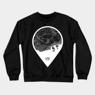 Kobe, Kansai, Japan City Map - Travel Pin Crewneck Sweatshirt